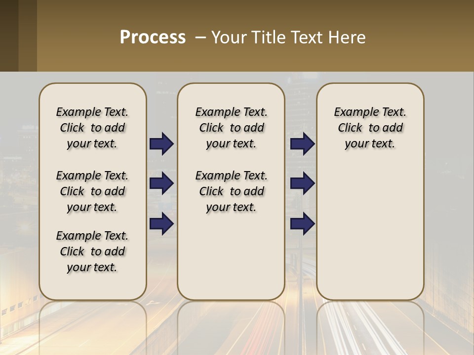 A City At Night With Light Streaks On The Road PowerPoint Template