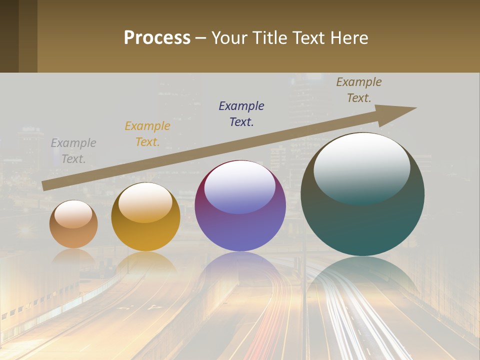 A City At Night With Light Streaks On The Road PowerPoint Template