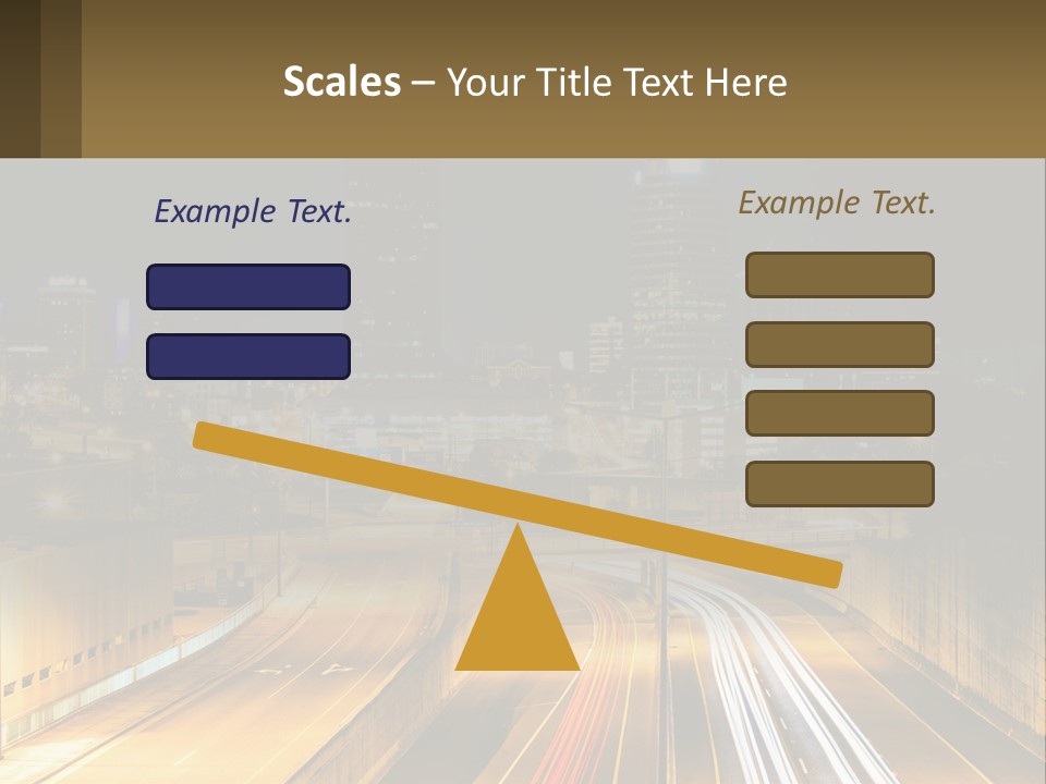 A City At Night With Light Streaks On The Road PowerPoint Template