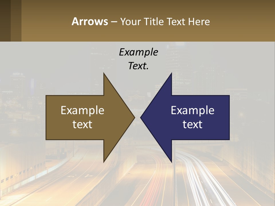 A City At Night With Light Streaks On The Road PowerPoint Template