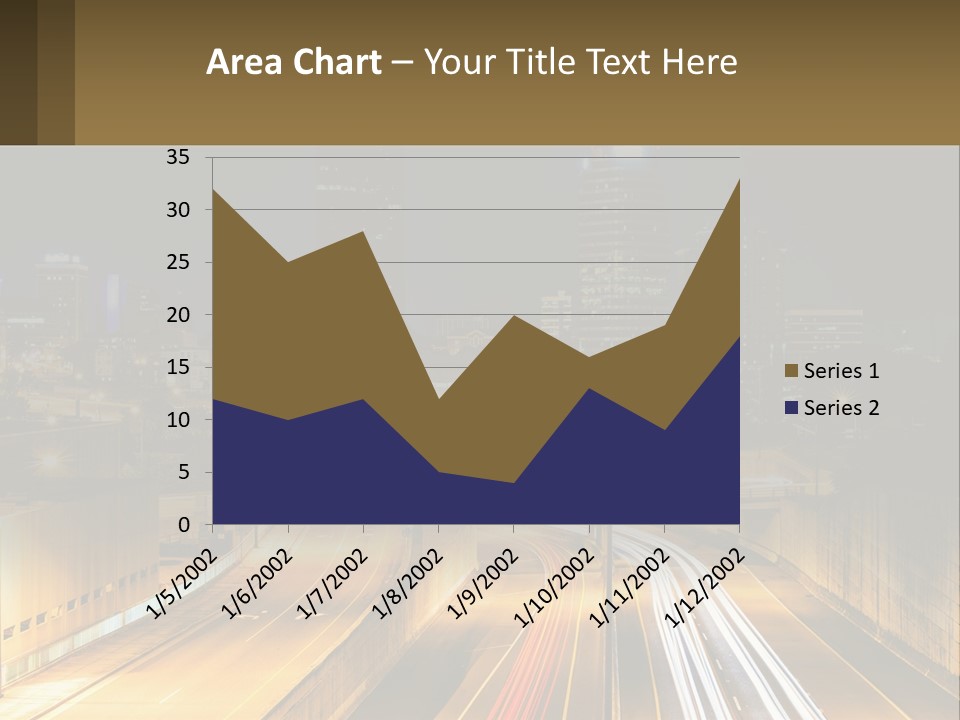 A City At Night With Light Streaks On The Road PowerPoint Template