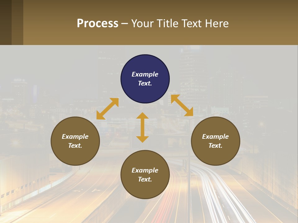 A City At Night With Light Streaks On The Road PowerPoint Template