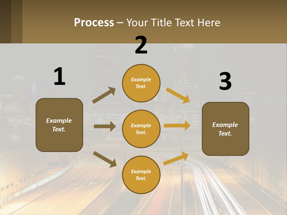 A City At Night With Light Streaks On The Road PowerPoint Template