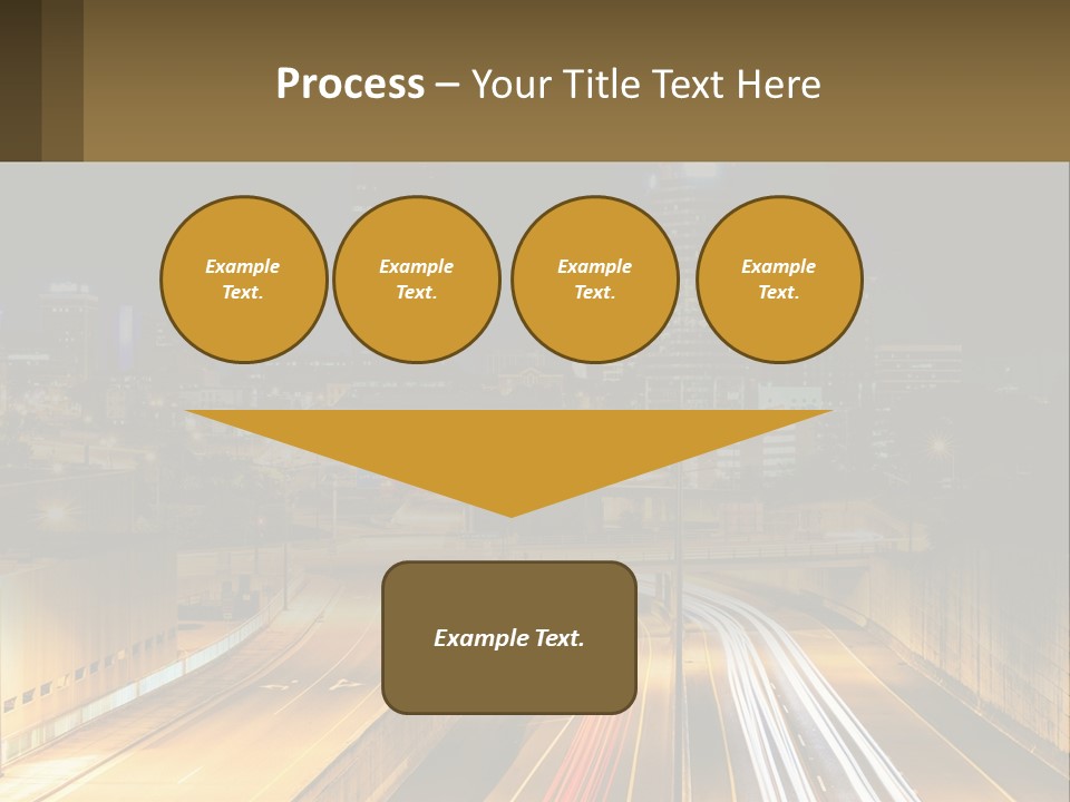 A City At Night With Light Streaks On The Road PowerPoint Template