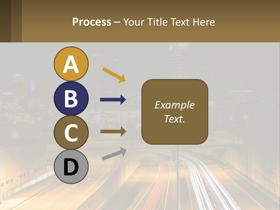 A City At Night With Light Streaks On The Road PowerPoint Template