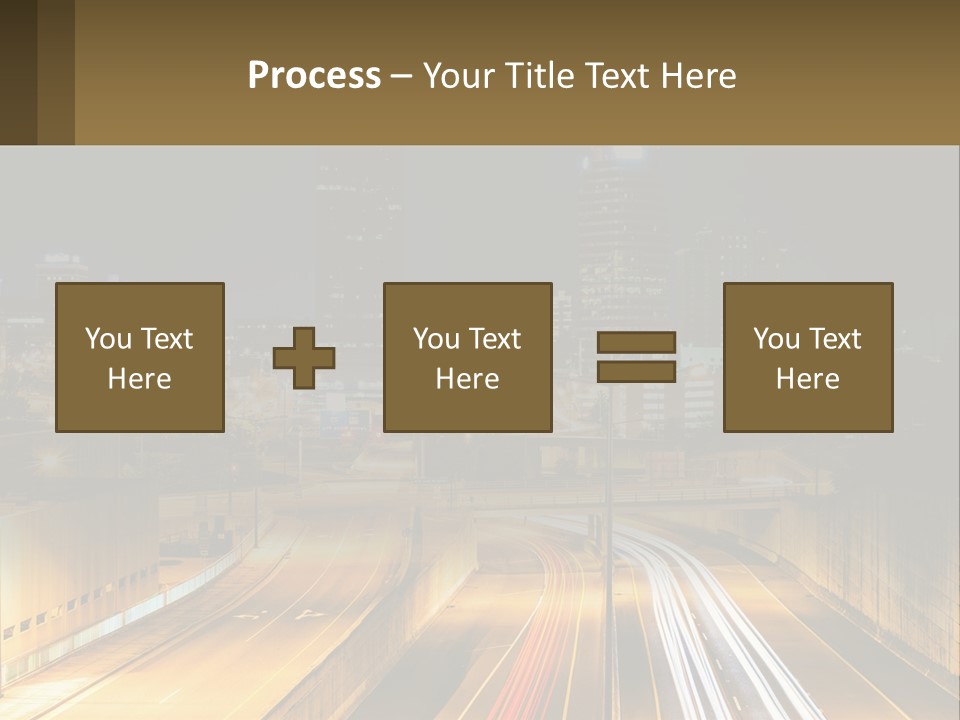 A City At Night With Light Streaks On The Road PowerPoint Template