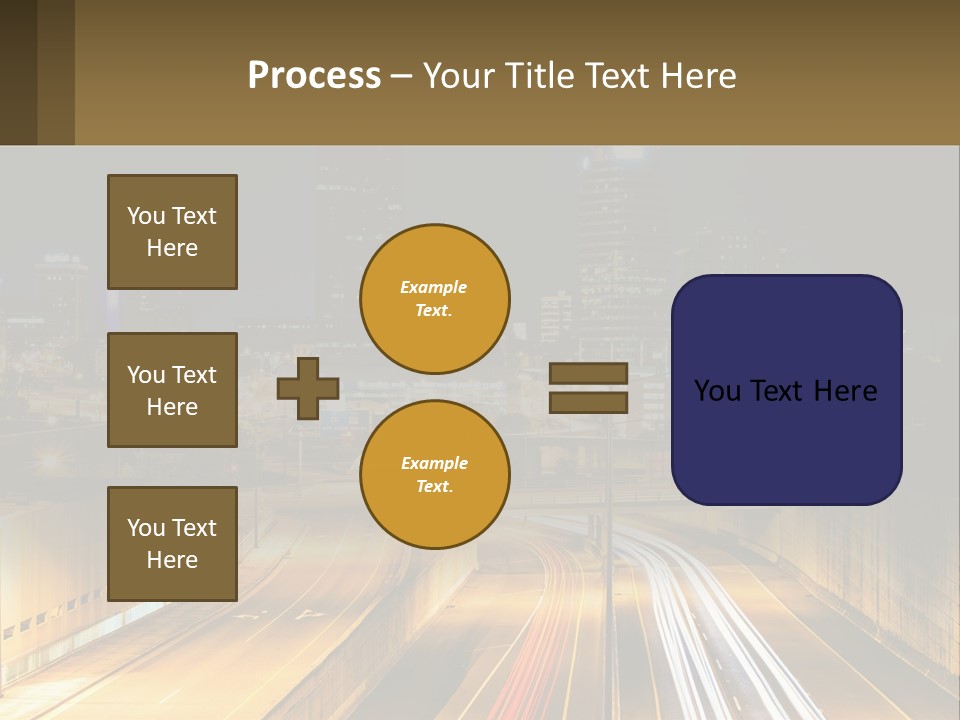 A City At Night With Light Streaks On The Road PowerPoint Template