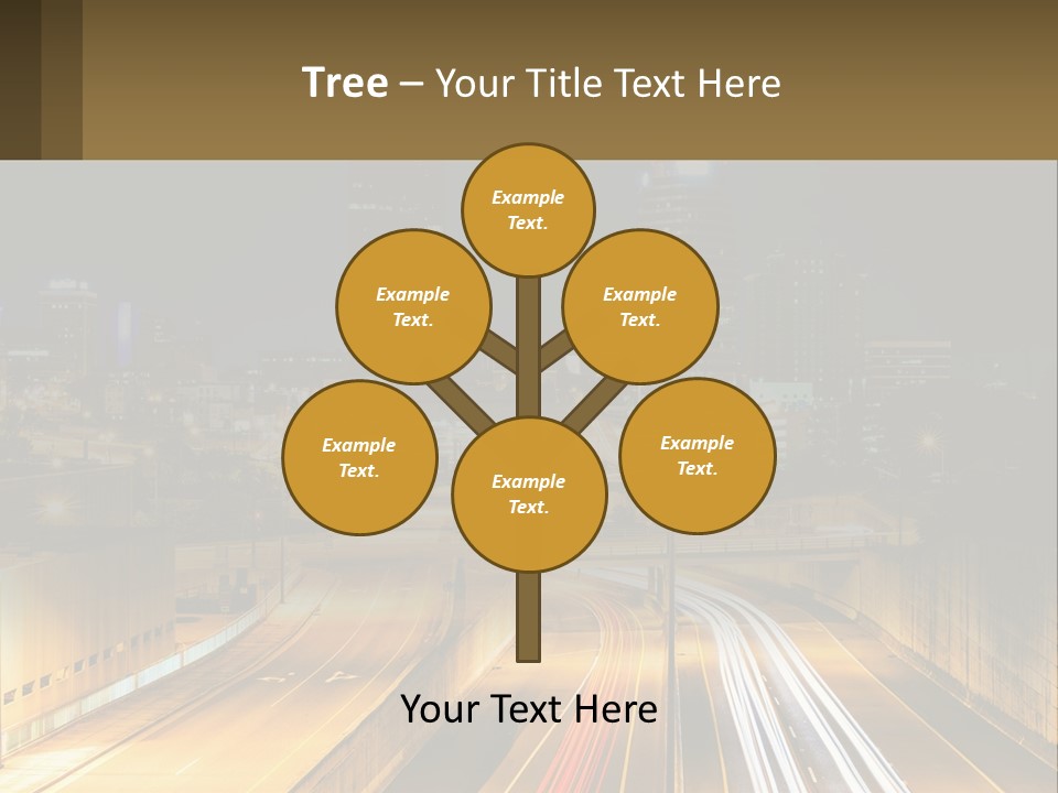 A City At Night With Light Streaks On The Road PowerPoint Template