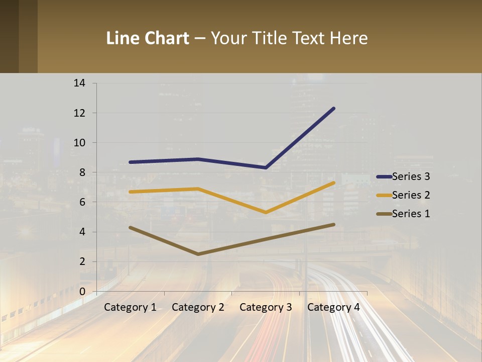 A City At Night With Light Streaks On The Road PowerPoint Template