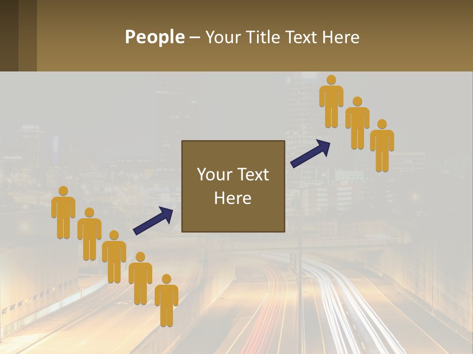 A City At Night With Light Streaks On The Road PowerPoint Template