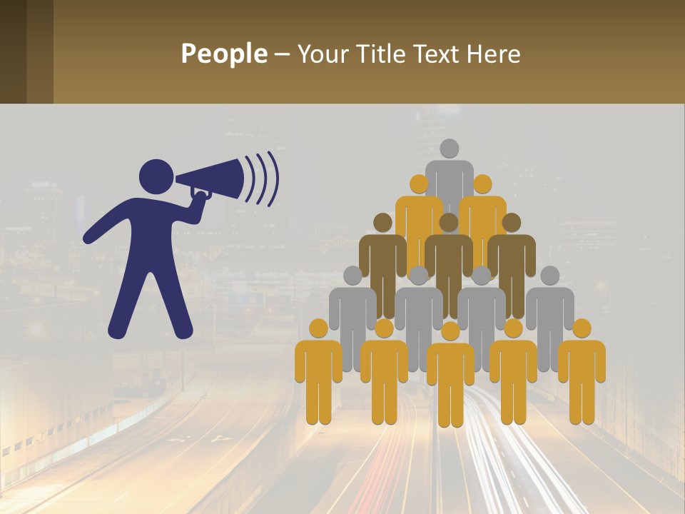 A City At Night With Light Streaks On The Road PowerPoint Template