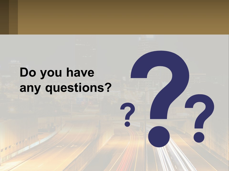 A City At Night With Light Streaks On The Road PowerPoint Template