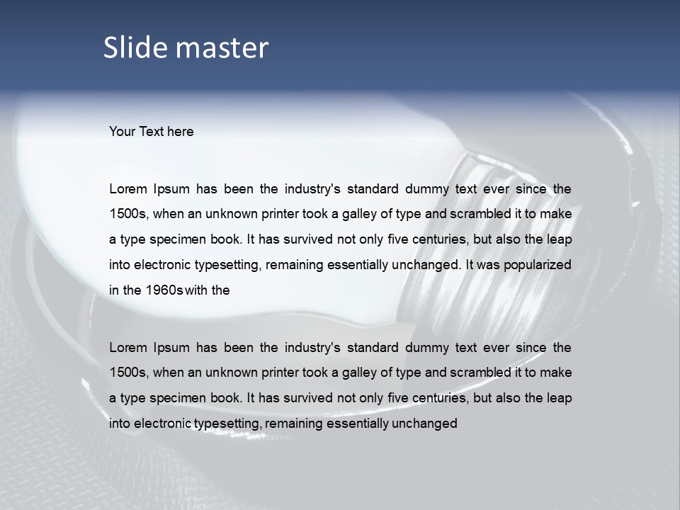 A Light Bulb In A Metal Container On A Table PowerPoint Template