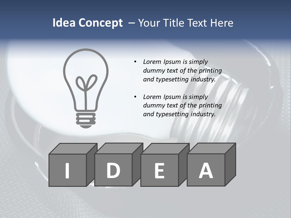 A Light Bulb In A Metal Container On A Table PowerPoint Template