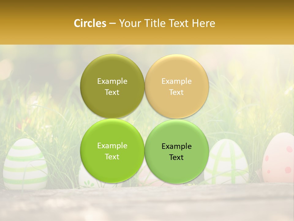 A Row Of Easter Eggs Sitting In The Grass PowerPoint Template