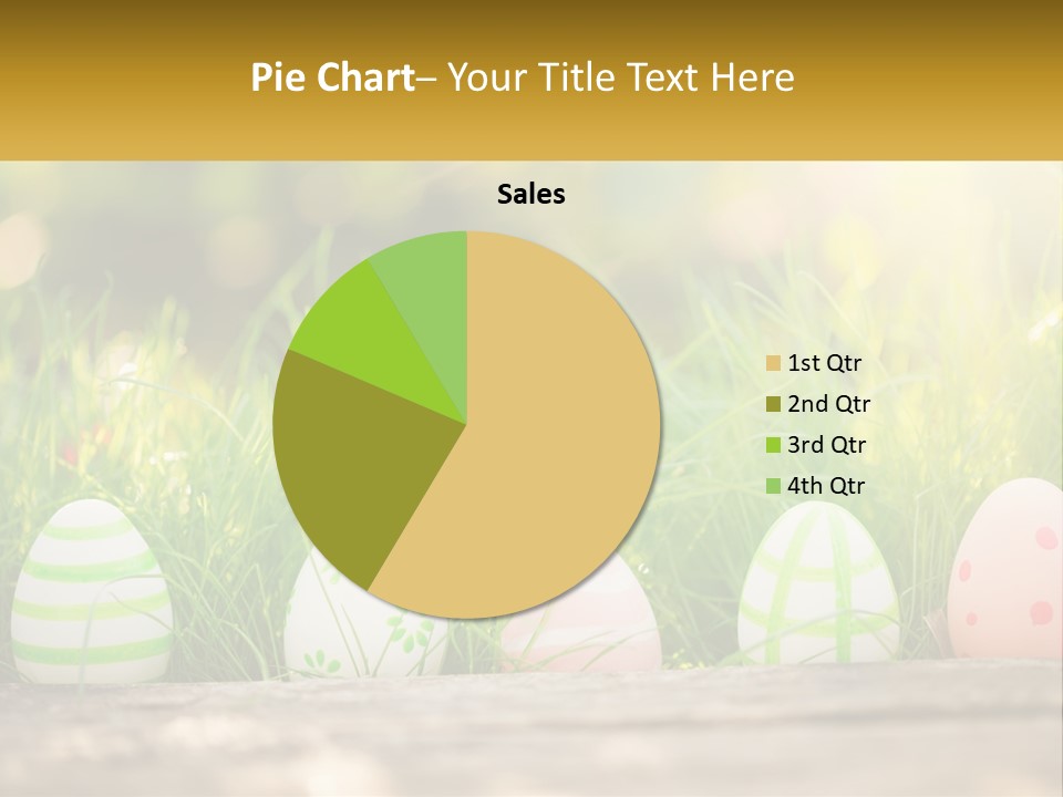 A Row Of Easter Eggs Sitting In The Grass PowerPoint Template