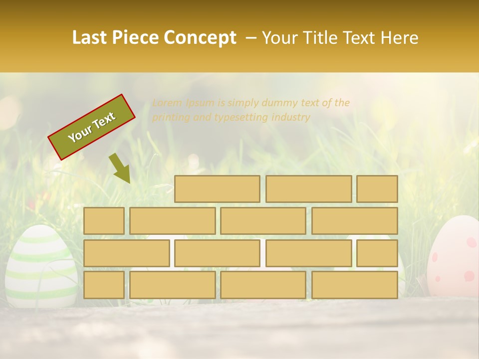 A Row Of Easter Eggs Sitting In The Grass PowerPoint Template