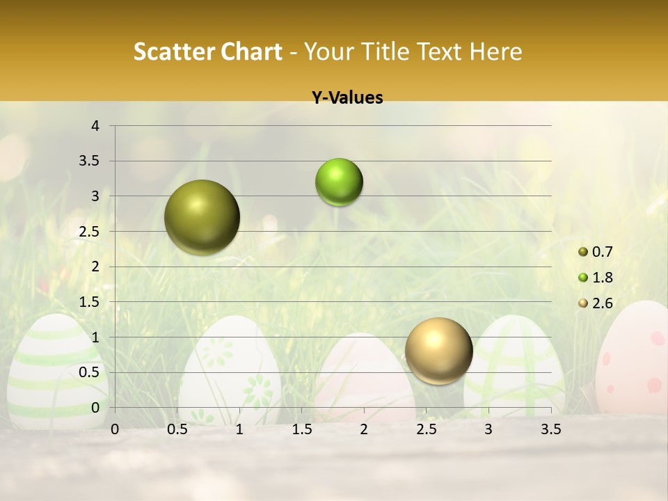 A Row Of Easter Eggs Sitting In The Grass PowerPoint Template