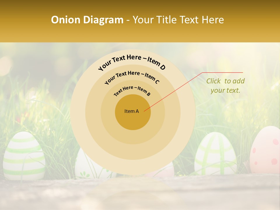 A Row Of Easter Eggs Sitting In The Grass PowerPoint Template