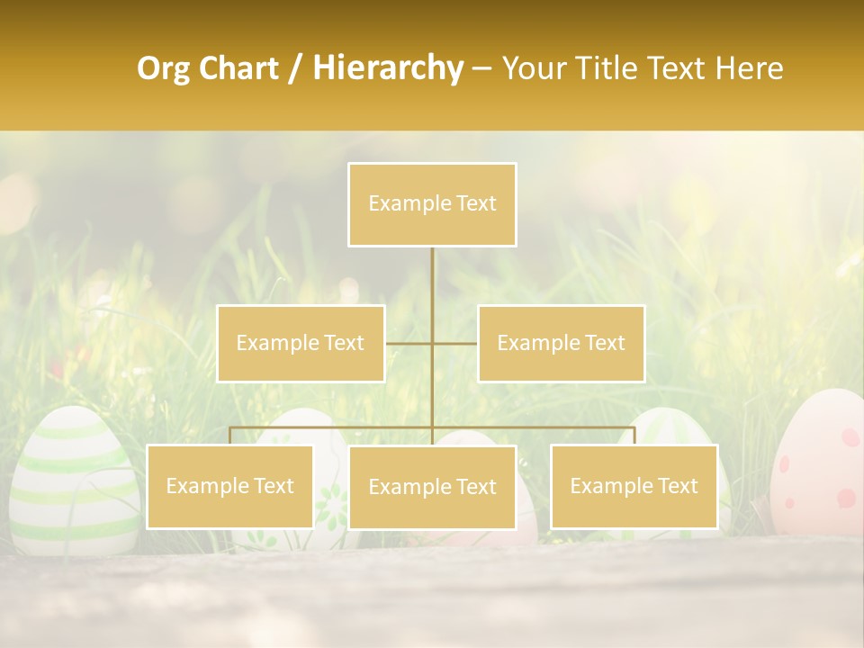 A Row Of Easter Eggs Sitting In The Grass PowerPoint Template