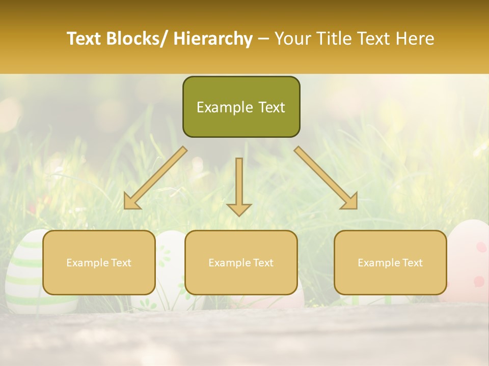 A Row Of Easter Eggs Sitting In The Grass PowerPoint Template