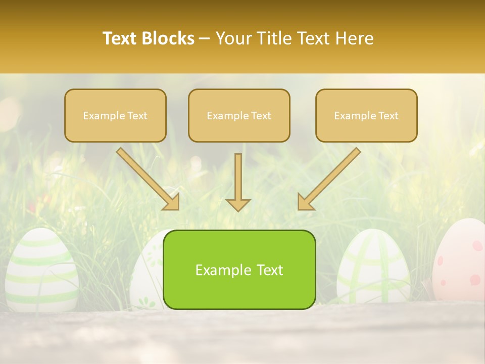 A Row Of Easter Eggs Sitting In The Grass PowerPoint Template