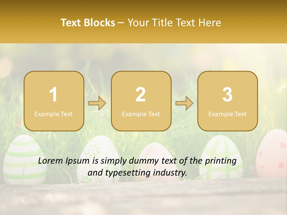A Row Of Easter Eggs Sitting In The Grass PowerPoint Template