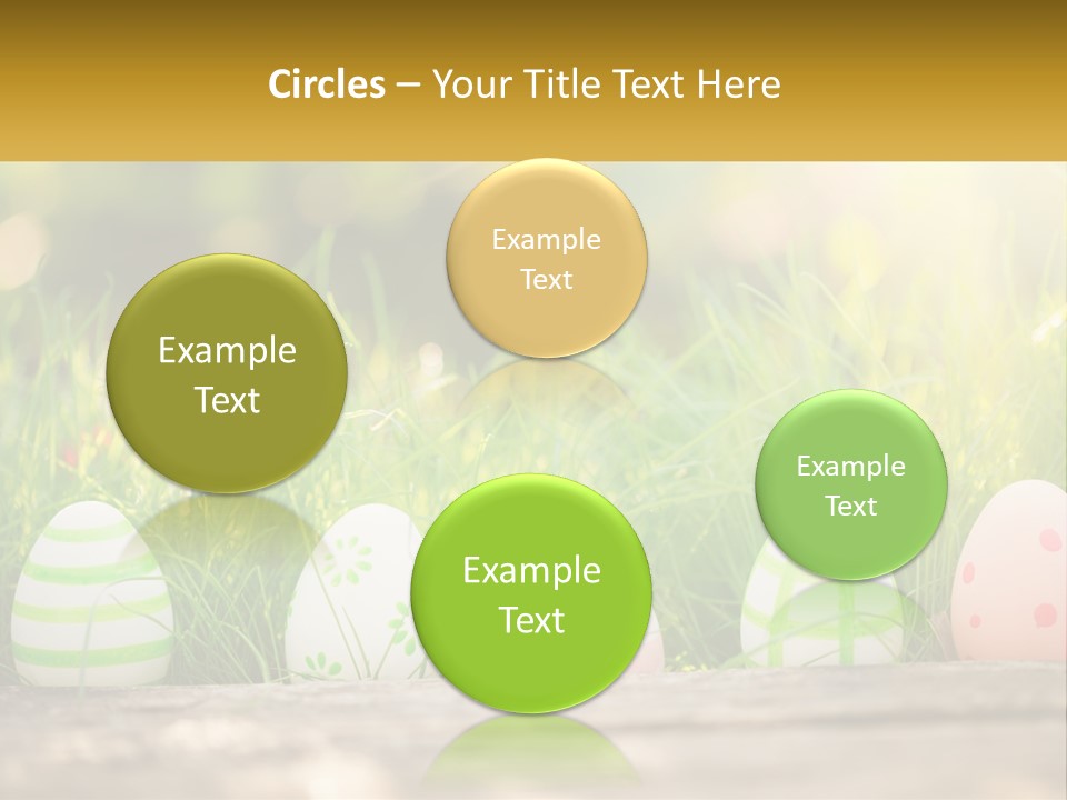 A Row Of Easter Eggs Sitting In The Grass PowerPoint Template