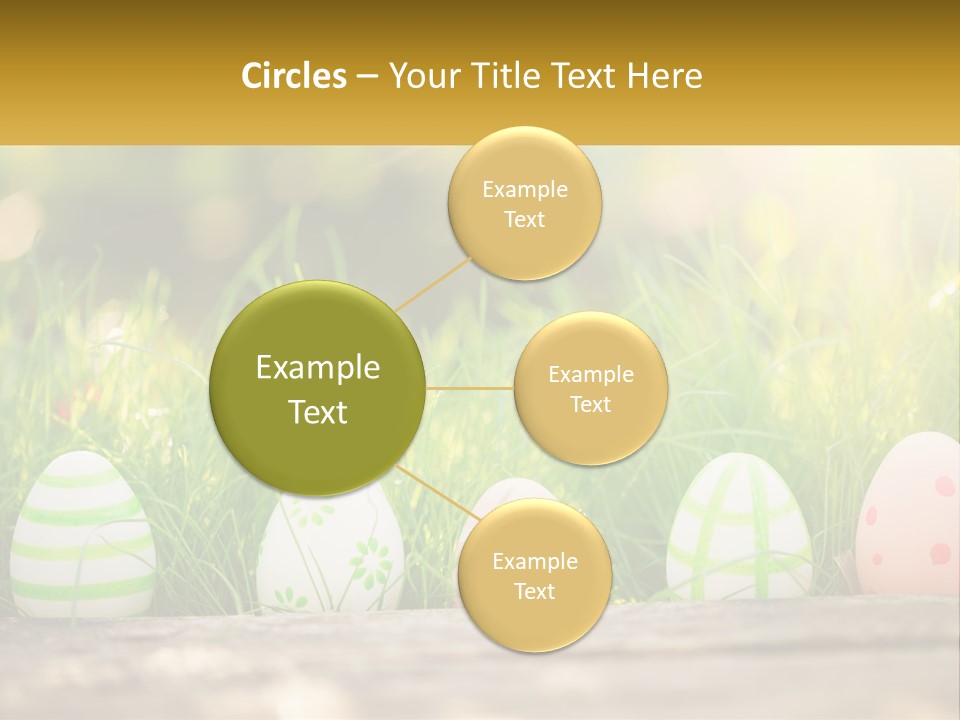 A Row Of Easter Eggs Sitting In The Grass PowerPoint Template