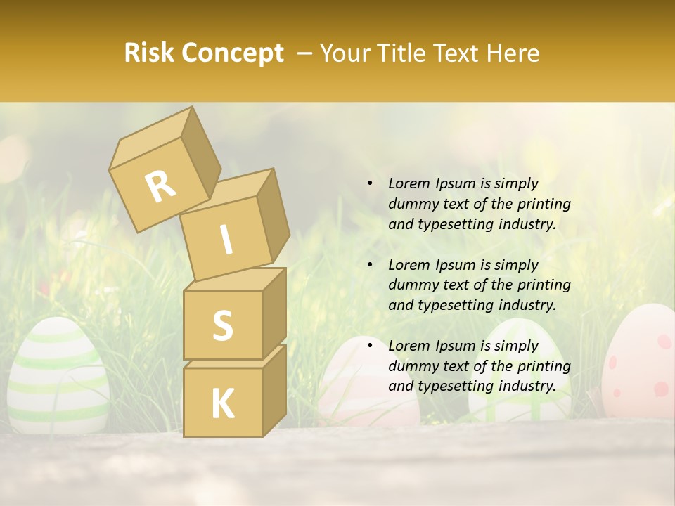 A Row Of Easter Eggs Sitting In The Grass PowerPoint Template