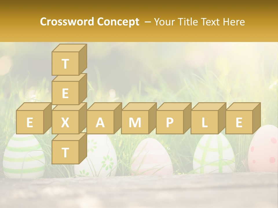 A Row Of Easter Eggs Sitting In The Grass PowerPoint Template