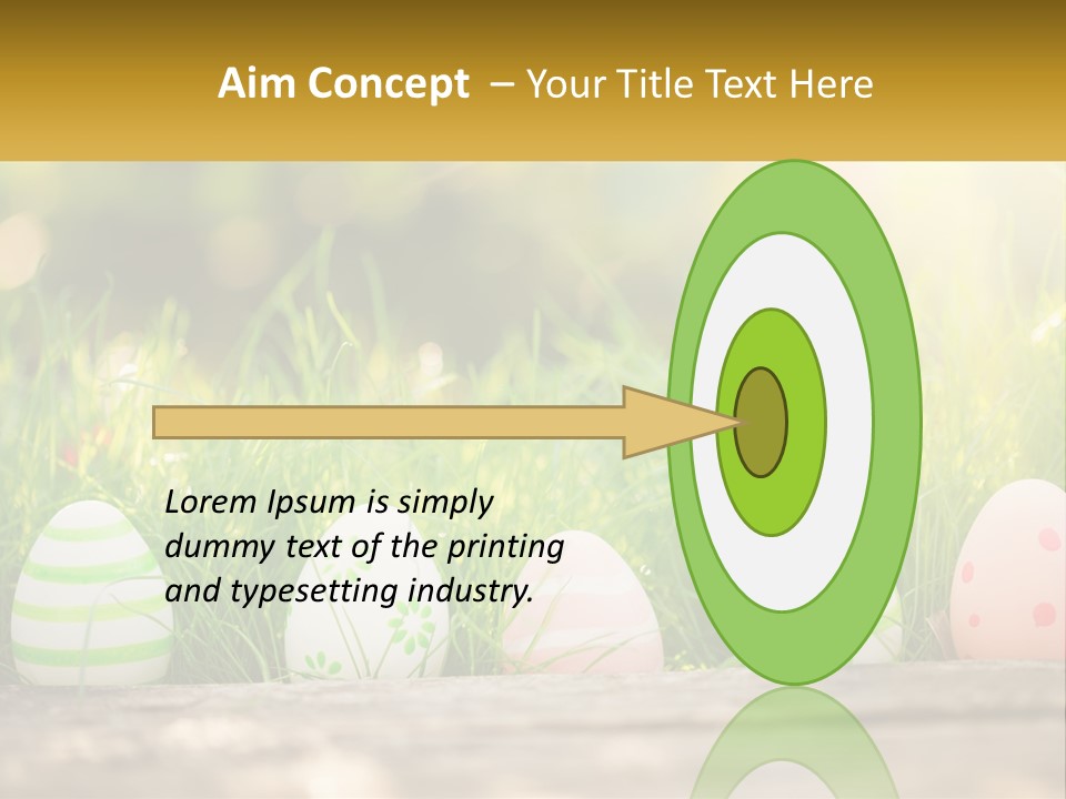 A Row Of Easter Eggs Sitting In The Grass PowerPoint Template