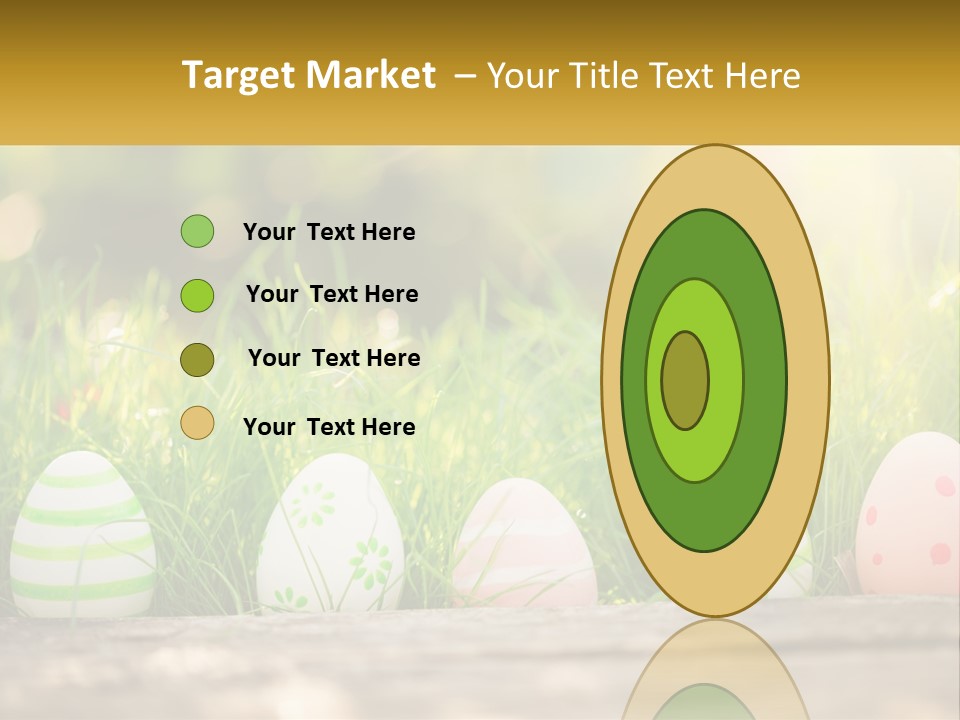 A Row Of Easter Eggs Sitting In The Grass PowerPoint Template