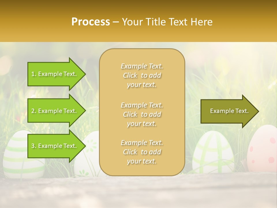 A Row Of Easter Eggs Sitting In The Grass PowerPoint Template