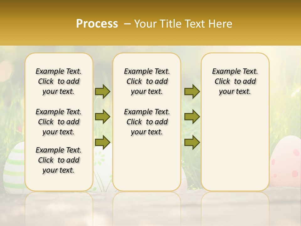 A Row Of Easter Eggs Sitting In The Grass PowerPoint Template