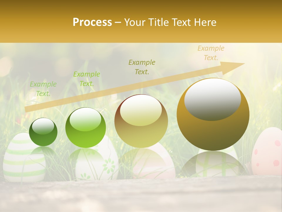 A Row Of Easter Eggs Sitting In The Grass PowerPoint Template