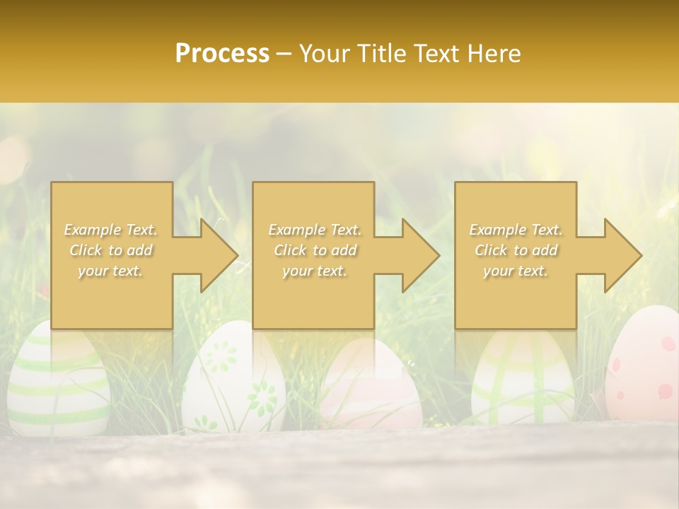A Row Of Easter Eggs Sitting In The Grass PowerPoint Template