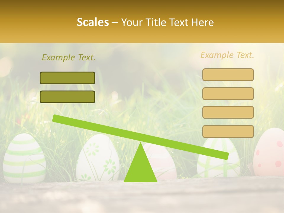 A Row Of Easter Eggs Sitting In The Grass PowerPoint Template