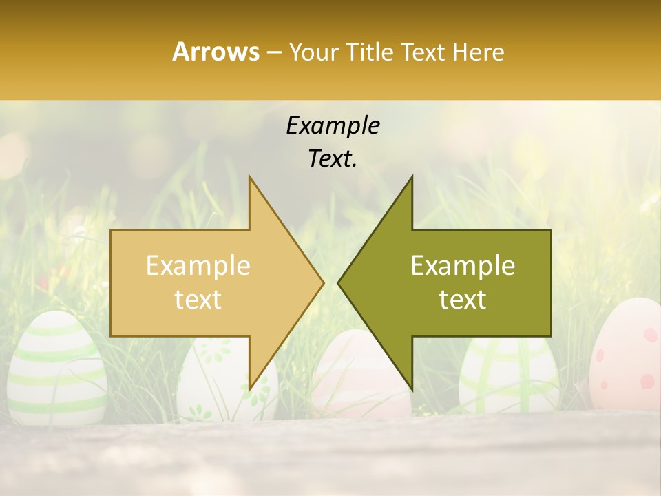 A Row Of Easter Eggs Sitting In The Grass PowerPoint Template