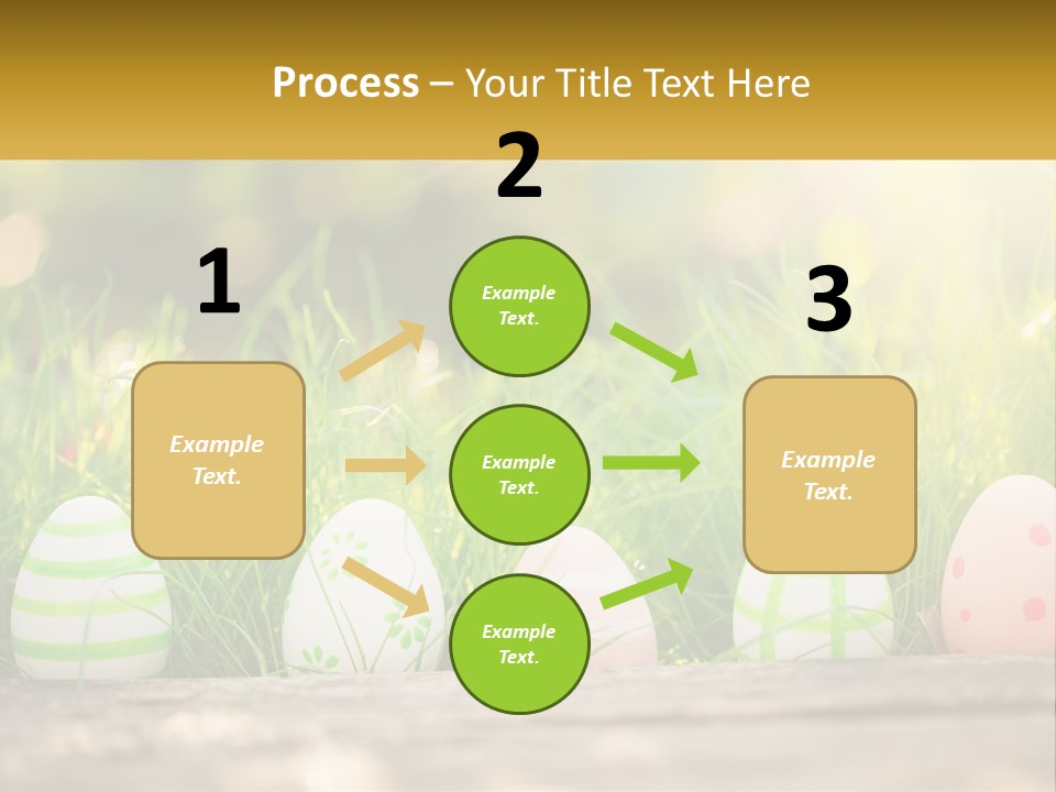 A Row Of Easter Eggs Sitting In The Grass PowerPoint Template