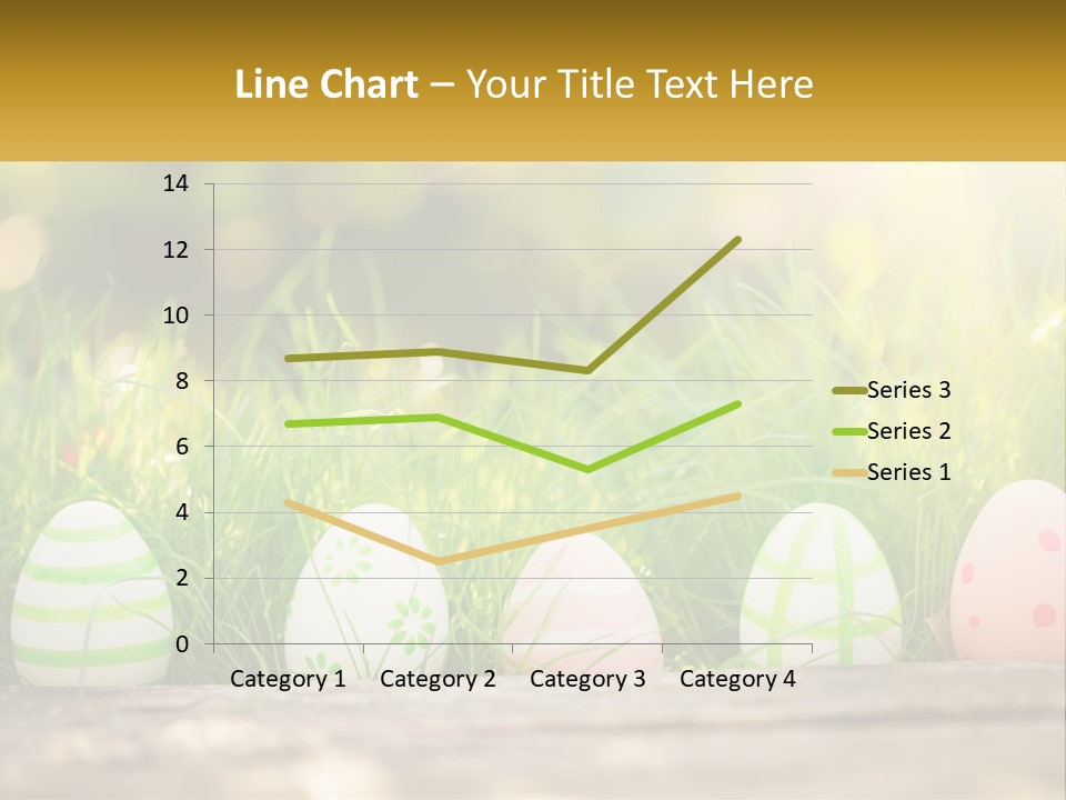 A Row Of Easter Eggs Sitting In The Grass PowerPoint Template