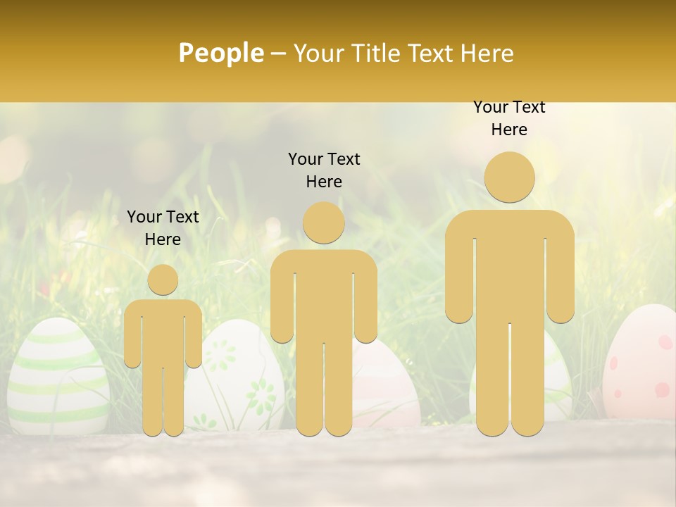 A Row Of Easter Eggs Sitting In The Grass PowerPoint Template