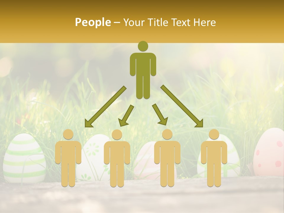 A Row Of Easter Eggs Sitting In The Grass PowerPoint Template