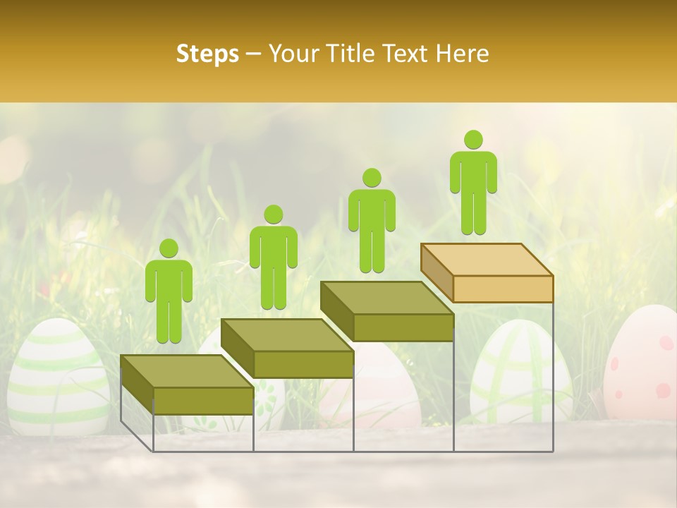 A Row Of Easter Eggs Sitting In The Grass PowerPoint Template