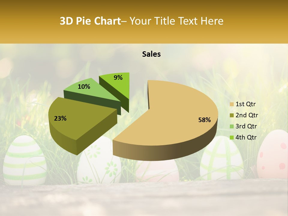 A Row Of Easter Eggs Sitting In The Grass PowerPoint Template