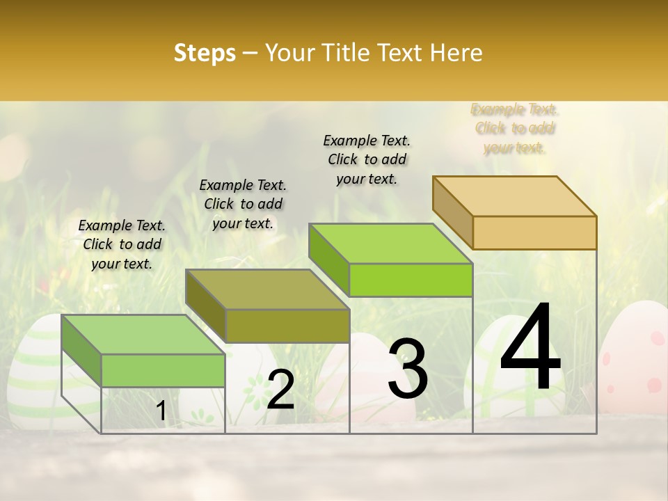 A Row Of Easter Eggs Sitting In The Grass PowerPoint Template