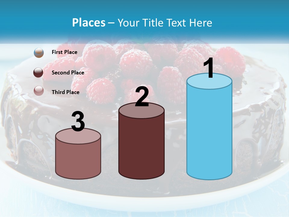 A Chocolate Cake With Raspberries On Top Of It PowerPoint Template