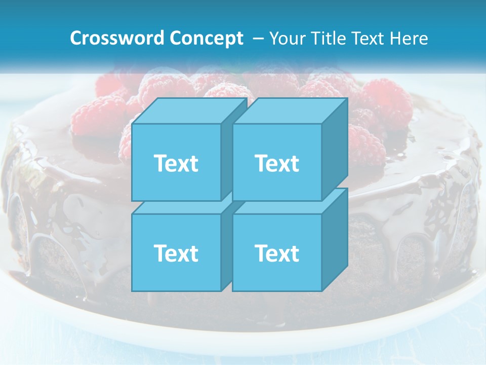 A Chocolate Cake With Raspberries On Top Of It PowerPoint Template