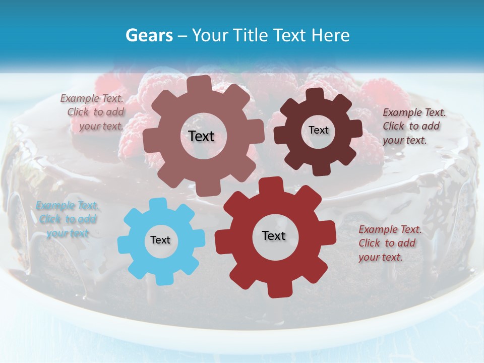 A Chocolate Cake With Raspberries On Top Of It PowerPoint Template