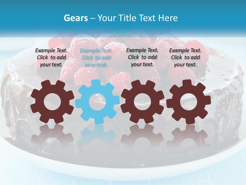 A Chocolate Cake With Raspberries On Top Of It PowerPoint Template